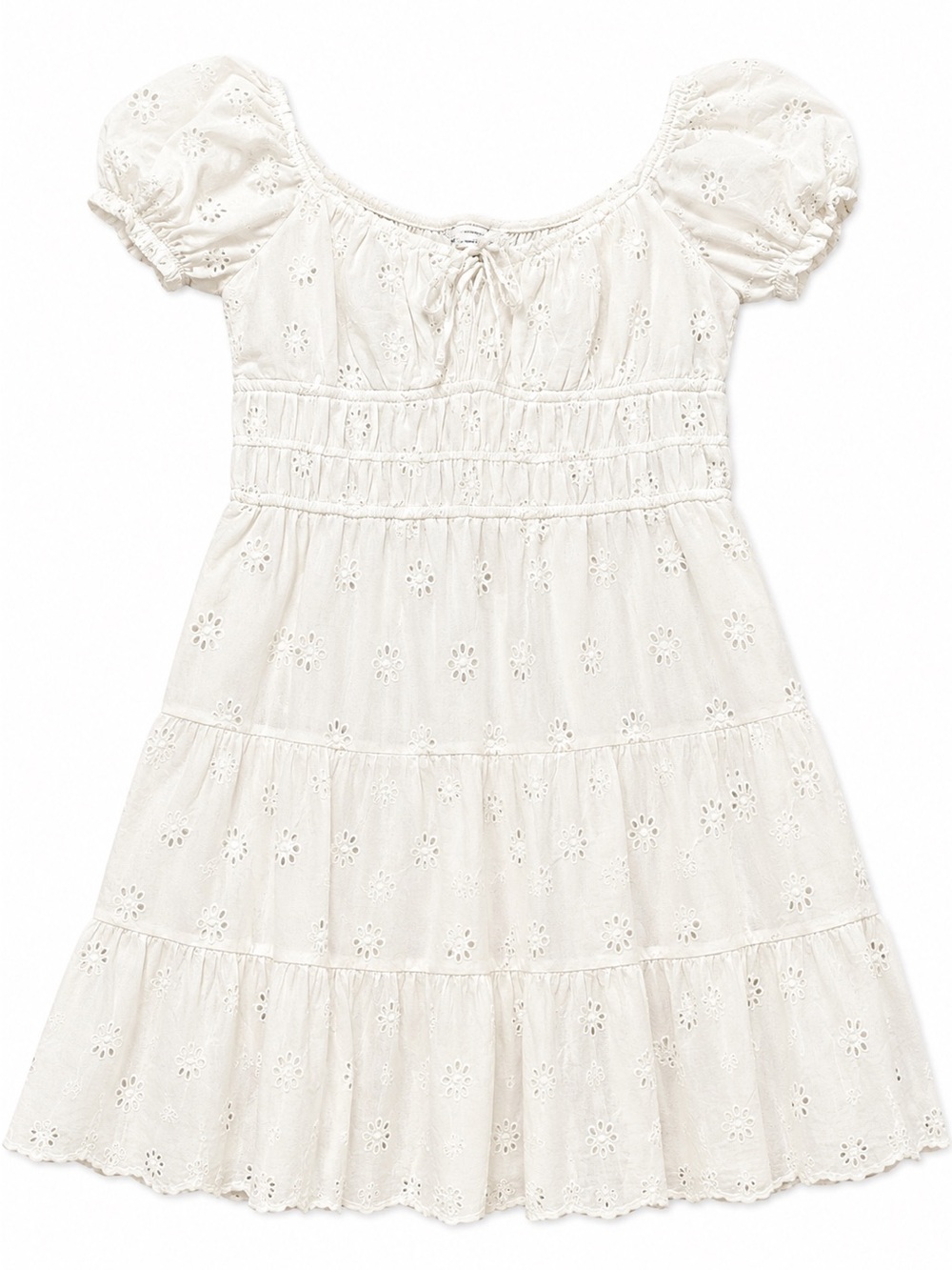 Hollister White Eyelet Tie-Front Mini Dress